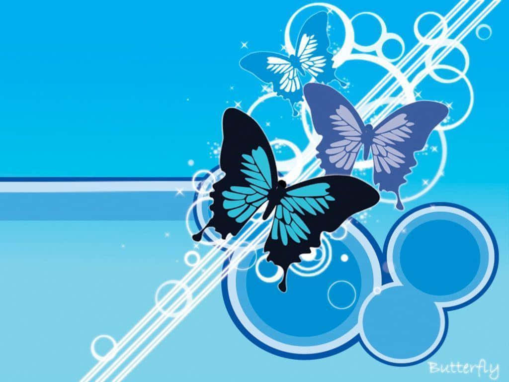 Blue Butterfly Art Desktop Wallpaper