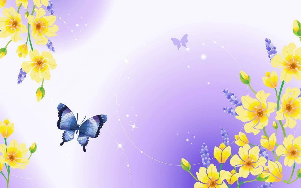 Pretty Butterfly Perching on a Flower Wallpaper