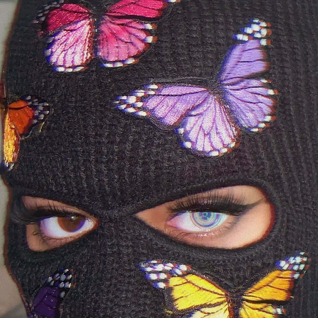 Butterfly Embellished Ski Mask Wallpaper