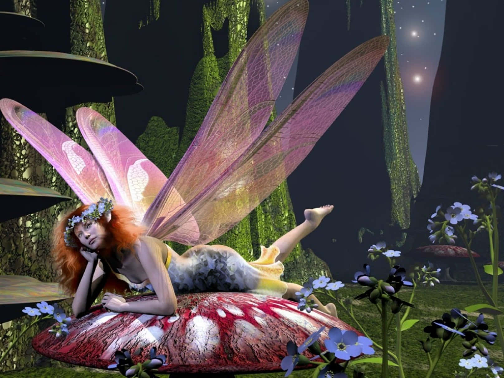 Look ethereal in a Butterfly Fancy Dress Wallpaper