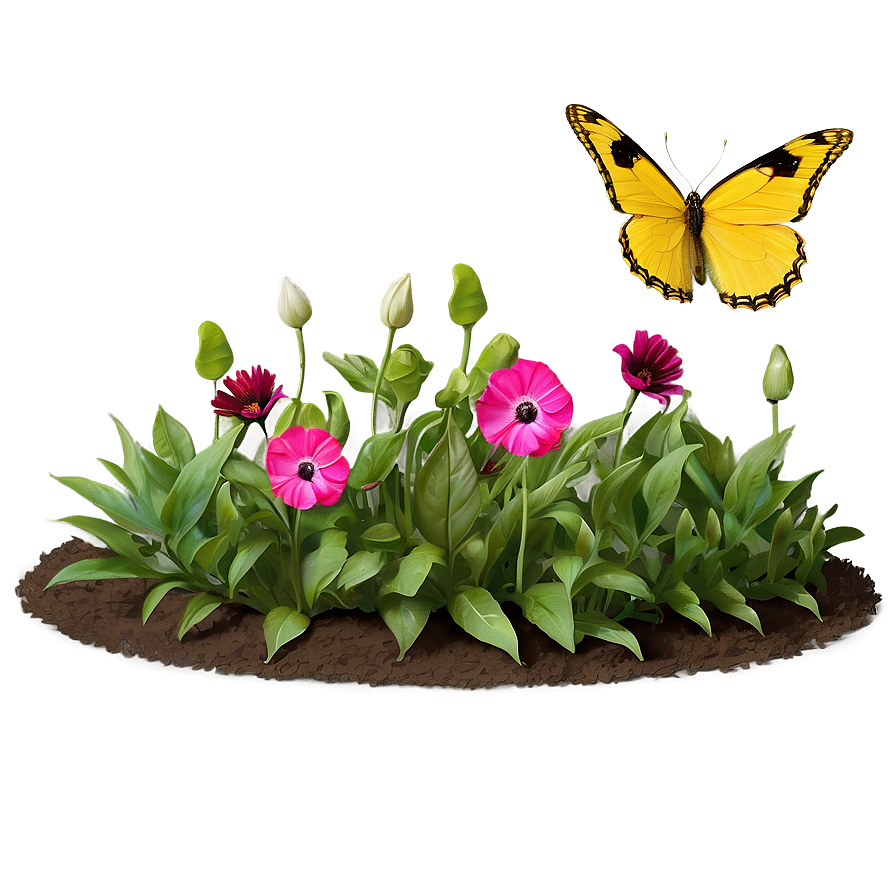 Butterfly Flower Bed Png 06272024 PNG