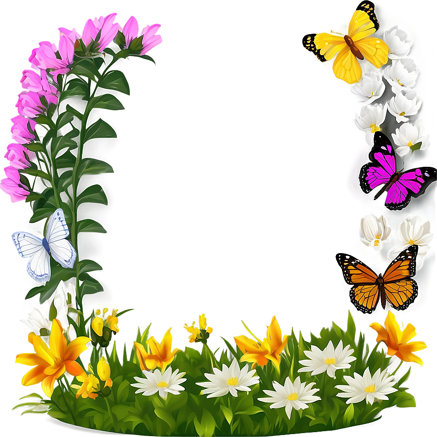 Butterfly Flower Bed Png 06272024 PNG