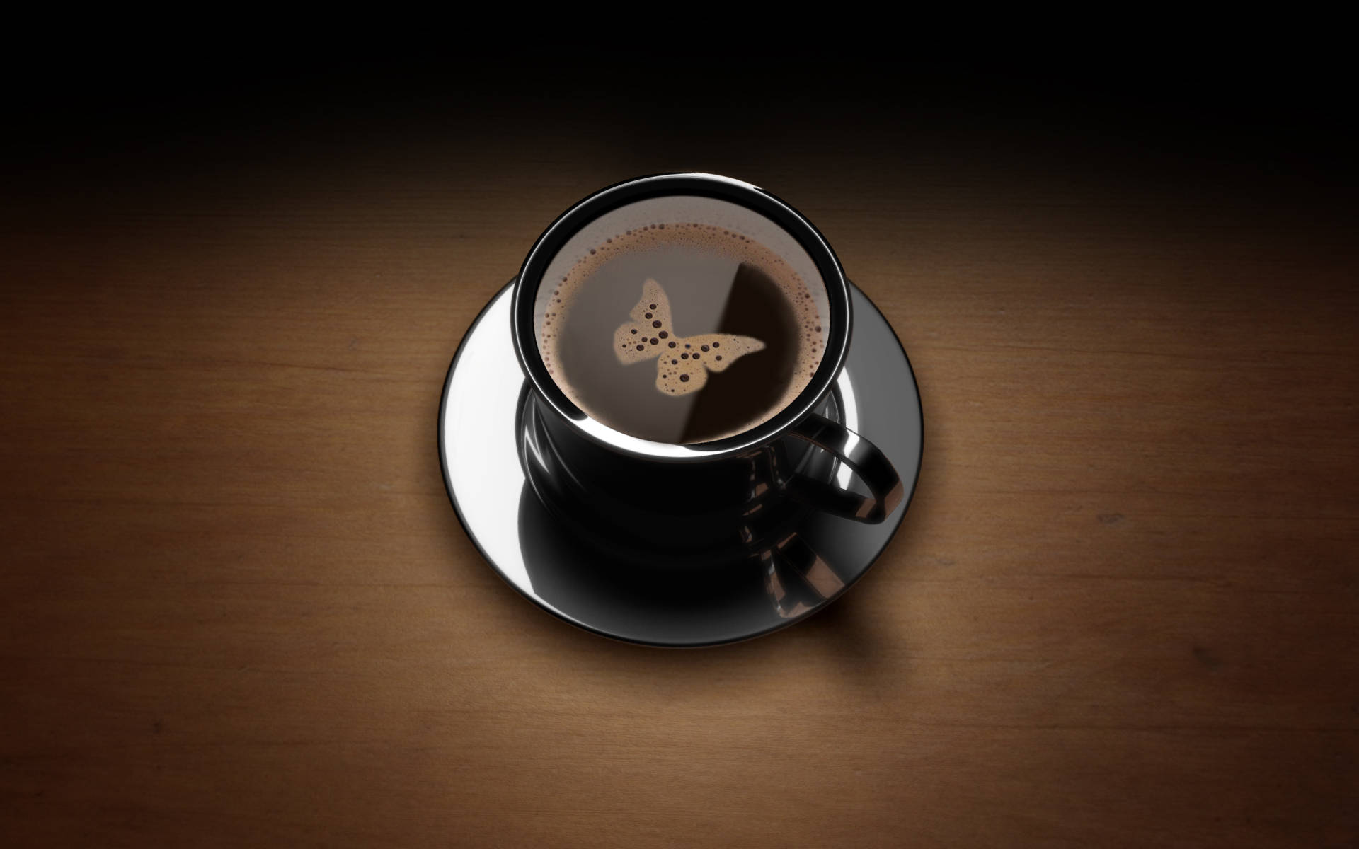 Butterfly Foam In A Coffee Cup Wallpaper