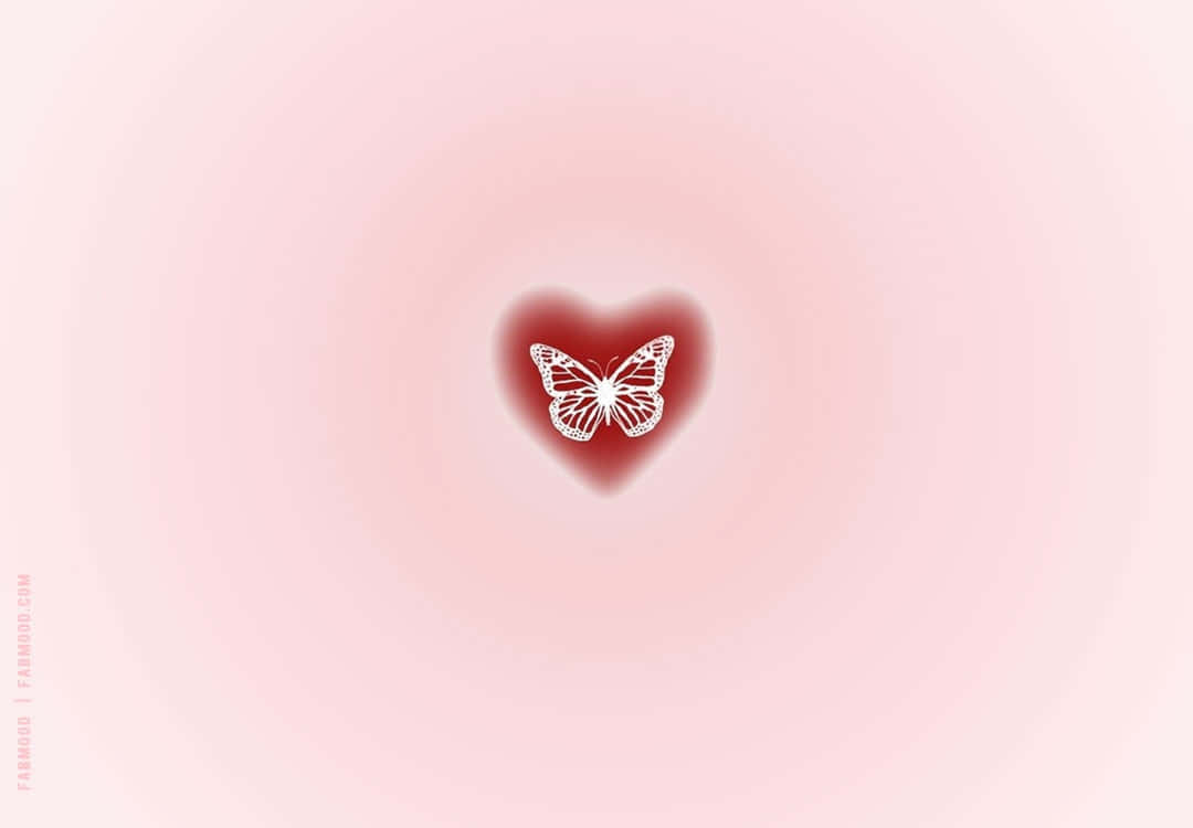 Butterfly Heart Illusion Wallpaper Wallpaper