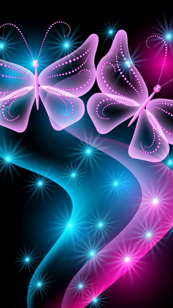 Butterfly Neon Iphone Wallpaper