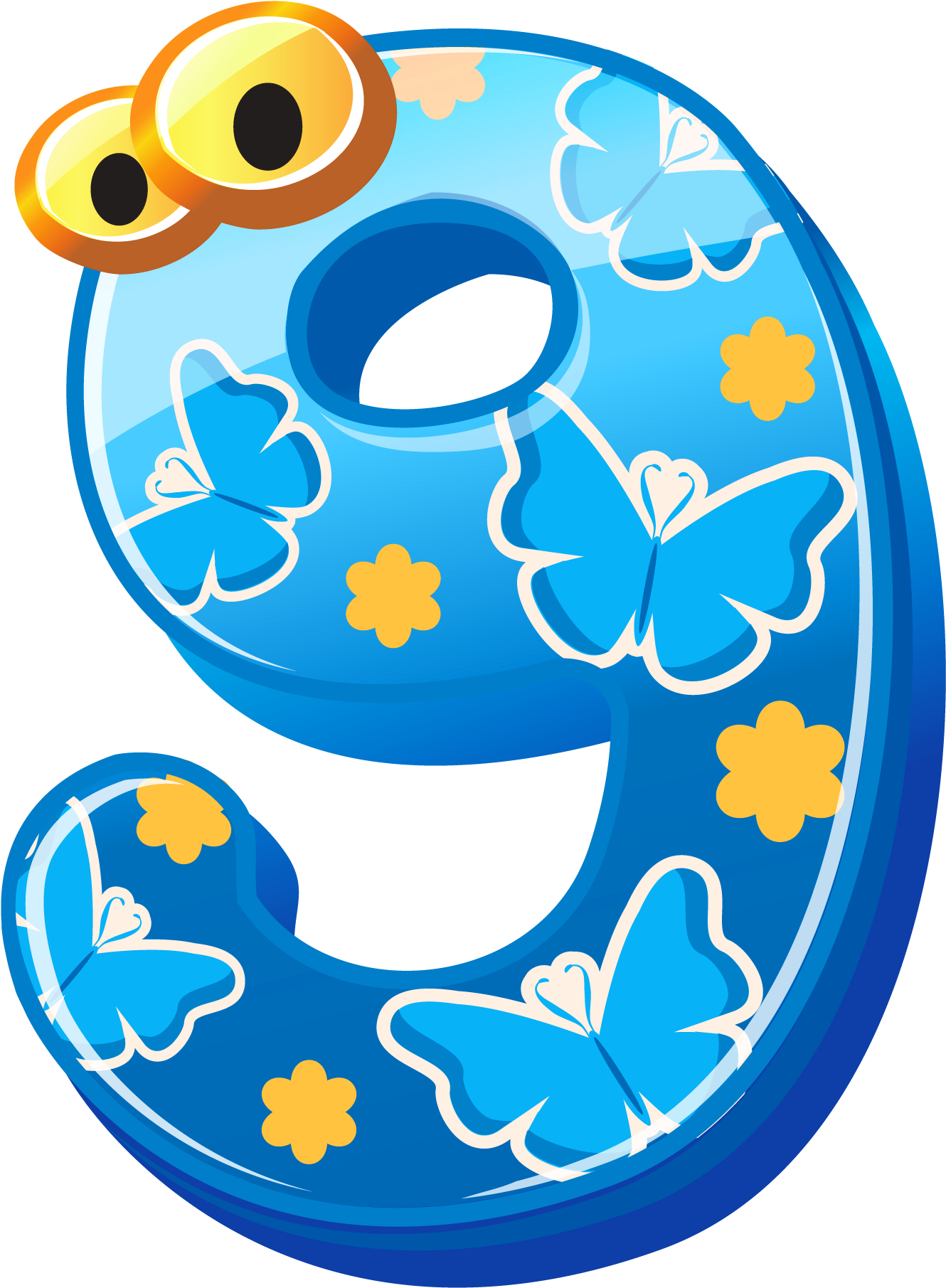 Butterfly Number9 Graphic PNG