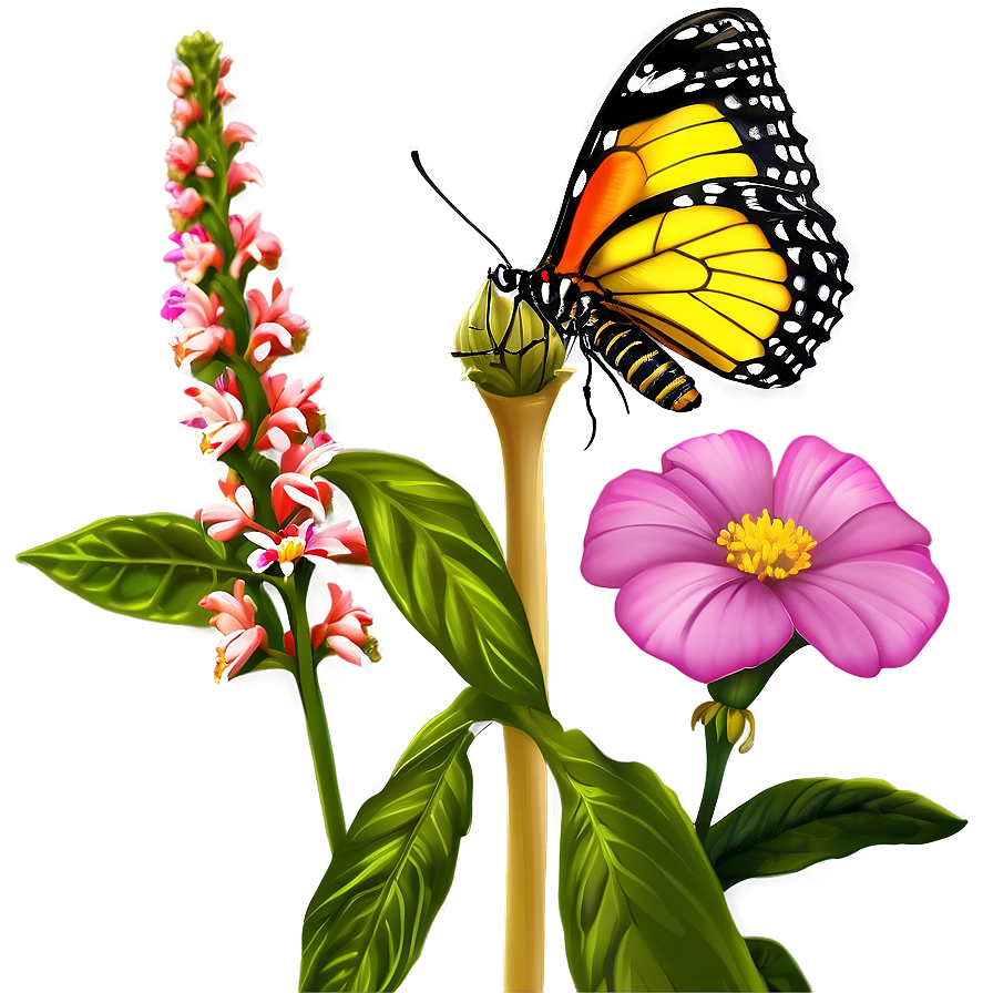 Butterfly On Flower Png Kiv48 PNG
