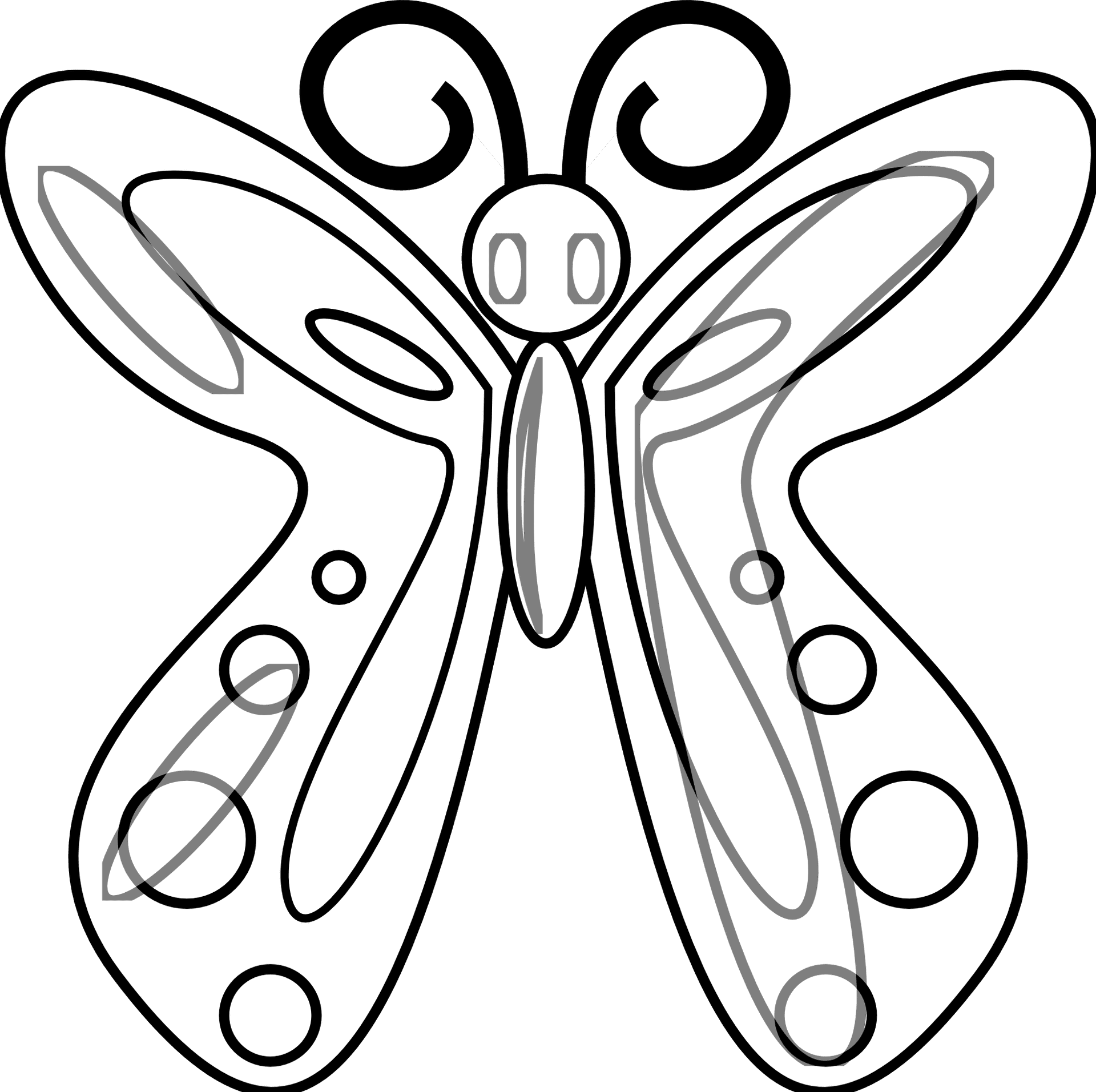 Butterfly Outline Artwork PNG