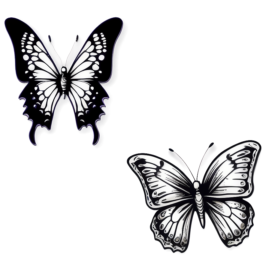 Download Butterfly Outline Tattoo Design Png 4 | Wallpapers.com