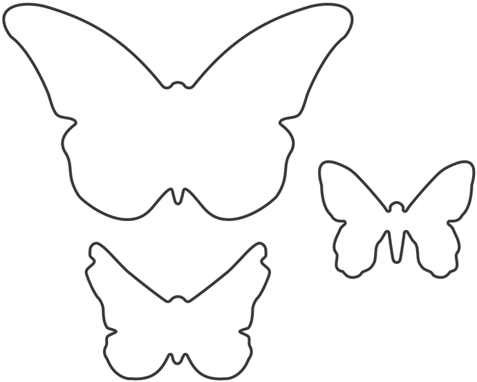 Butterfly Outlines Vector PNG