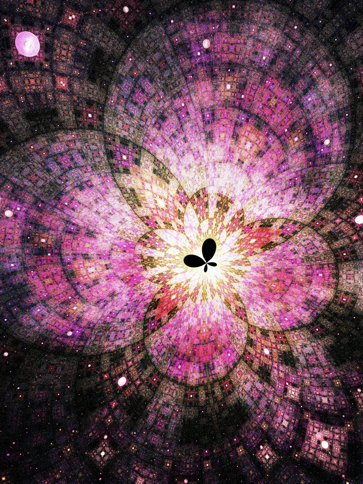 Butterfly Pink Cosmic Art Wallpaper