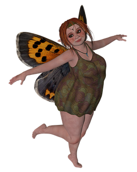 Butterfly Winged Fairy Digital Art PNG