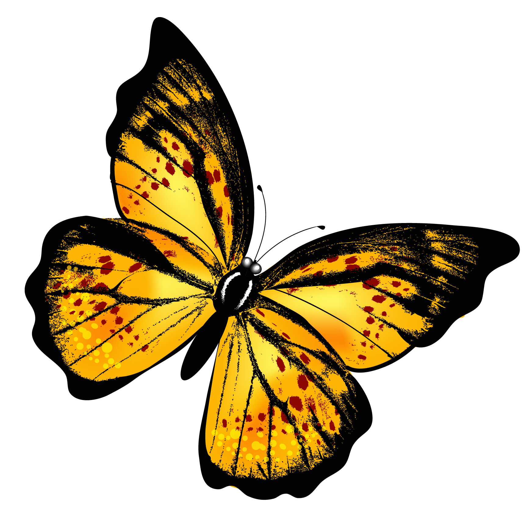Flittering Butterfly in a Garden of Yellow Flowers Wallpaper