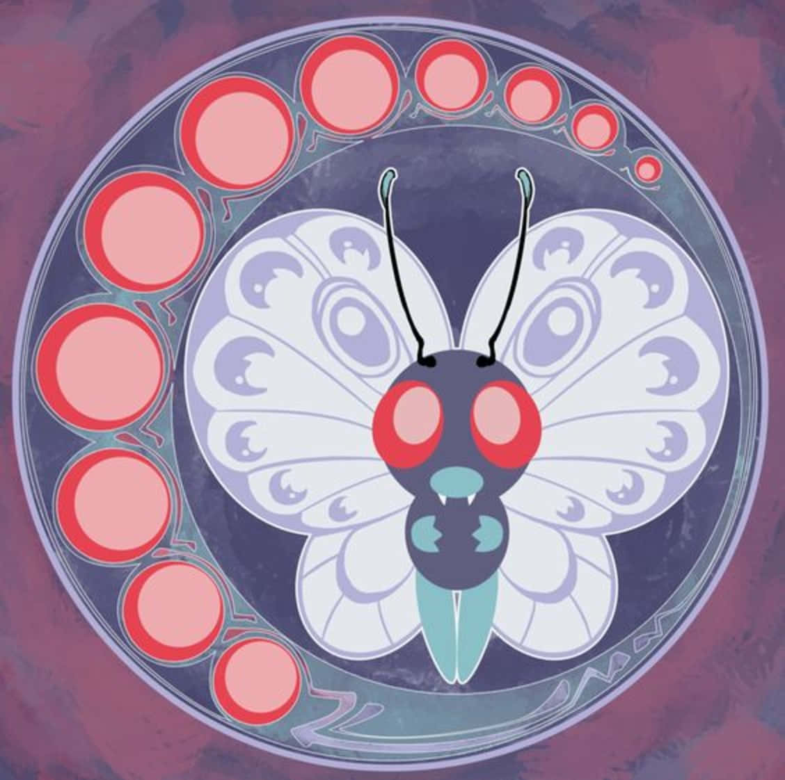 Butterfree Inside Circle Art Wallpaper