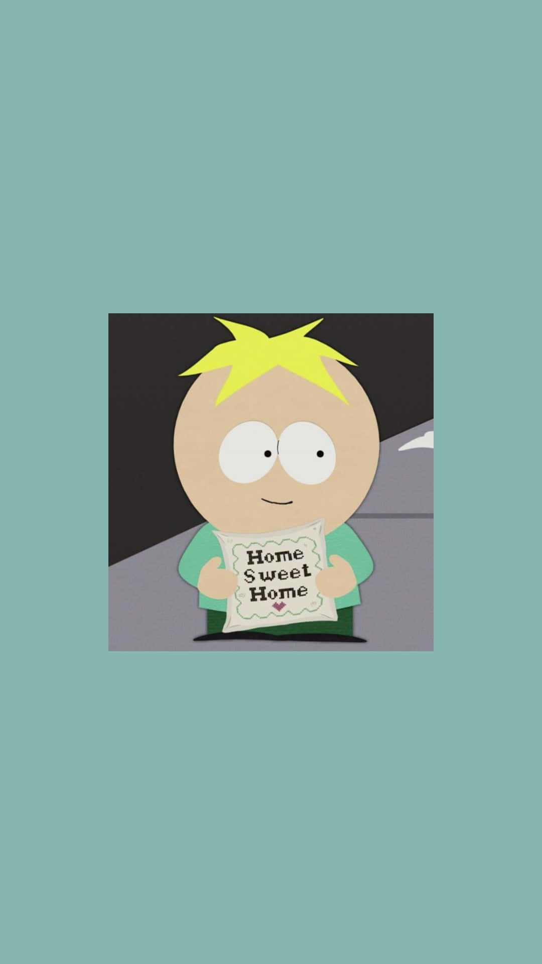 Download Butters Holding Home Sweet Home Sign Wallpaper | Wallpapers.com