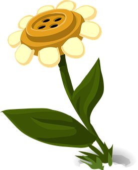 Button Daisy Cartoon Flower PNG