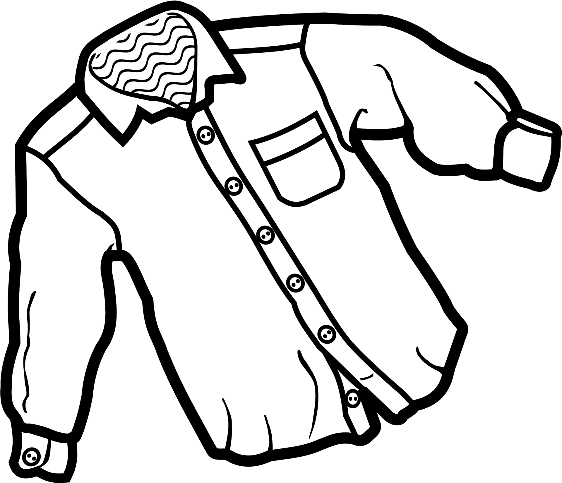 Buttoned White Shirt Illustration PNG