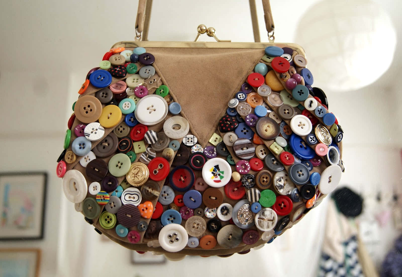 A Bag With Buttons Hanging From It
