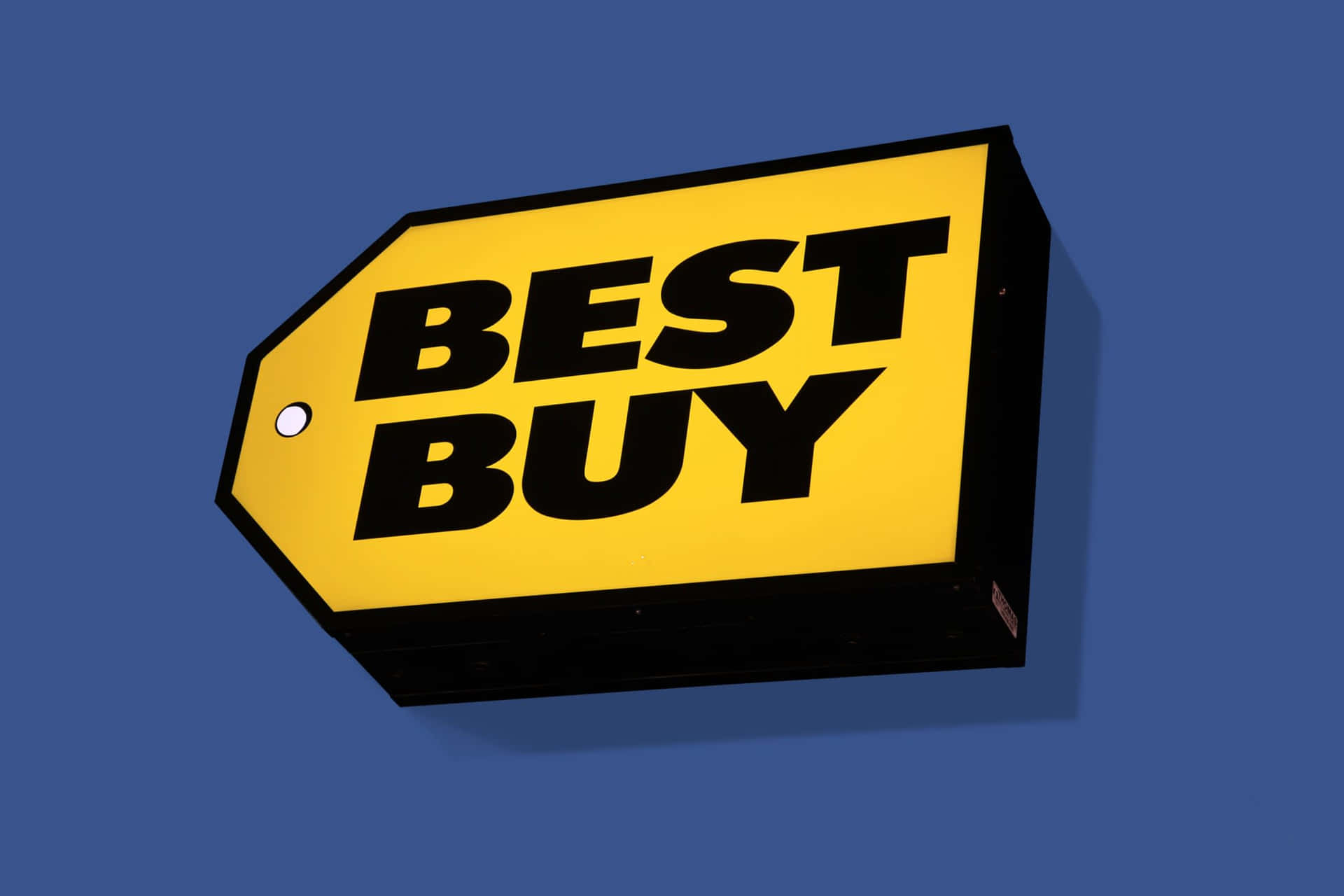 Bestbuy-logotyp På En Blå Bakgrund
