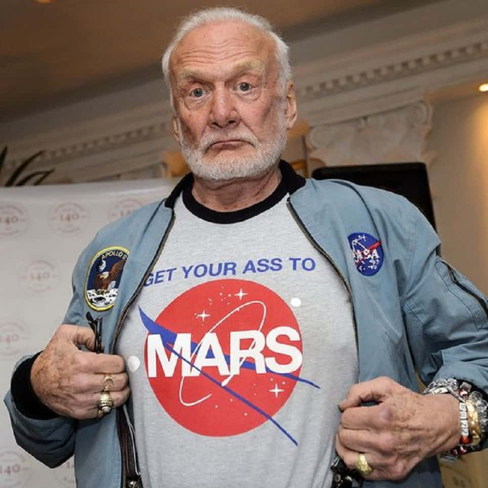 Buzz Aldrin Mars T Shirt Promotion Wallpaper