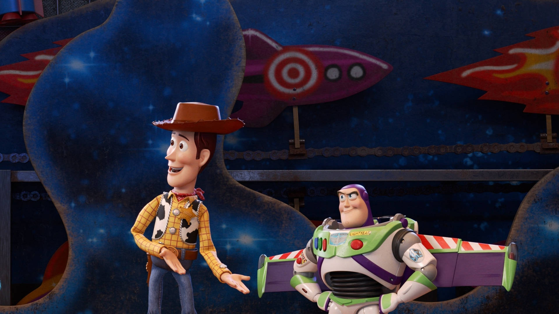 Buzz Lightyear And Woody Talking Background