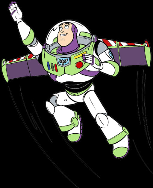 Buzz Lightyear Flying Pose PNG