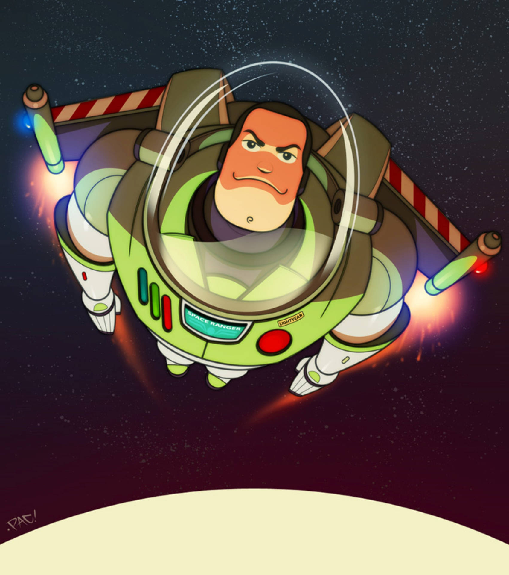Buzz Lightyear In Space Vector Wallpaper