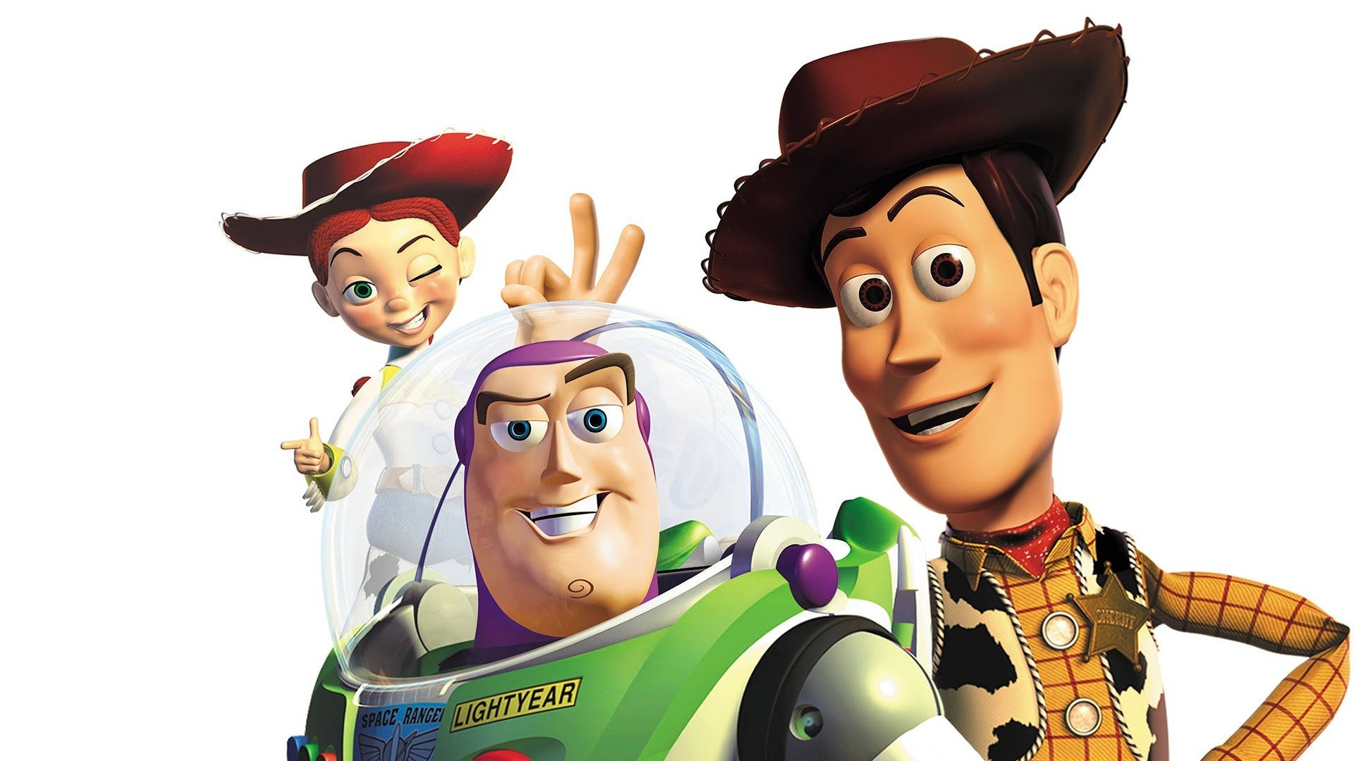 Buzzlightyear, Jessie Und Woody Aus Toy Story 2 Wallpaper