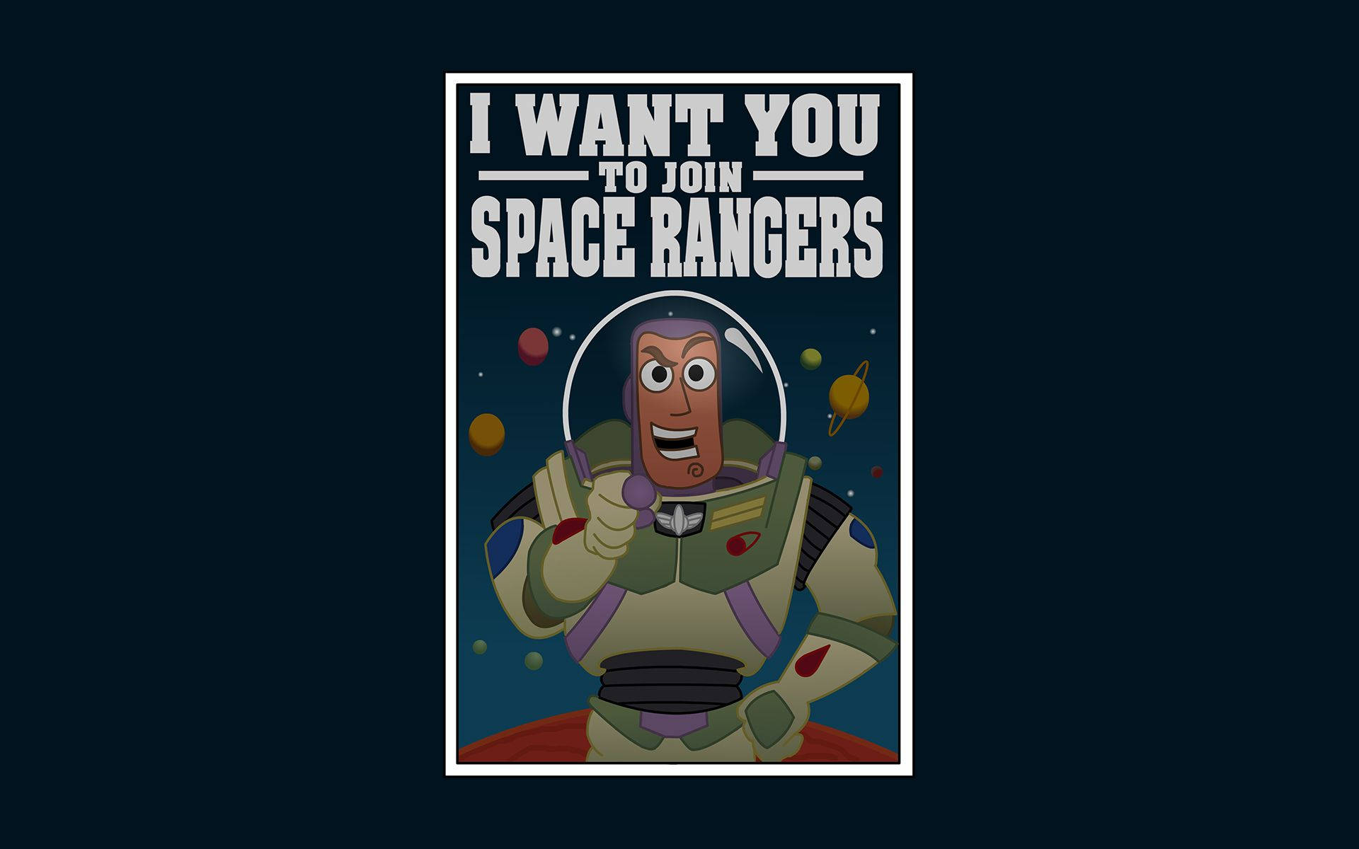 Buzz Lightyear Of Star Command Space Ranger invitation - Autentisk Buzz Lightyear rumranger inviterer dig til at udforske magnificens af det uendelige rum! Wallpaper