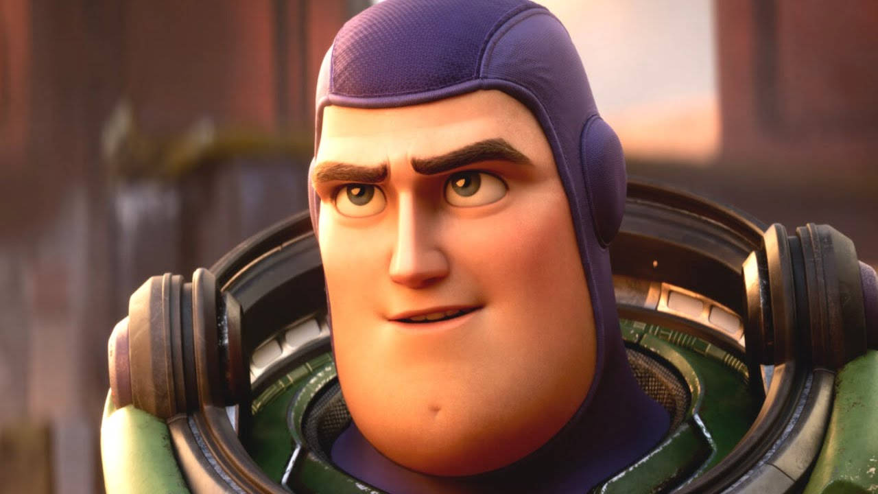 Buzz Lightyear forstående ansigt udtrykker en energisk positiv holdning. Wallpaper