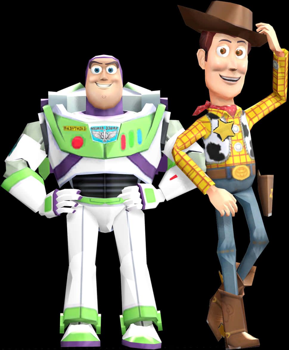 Buzz Lightyearand Woody Toy Story Characters PNG