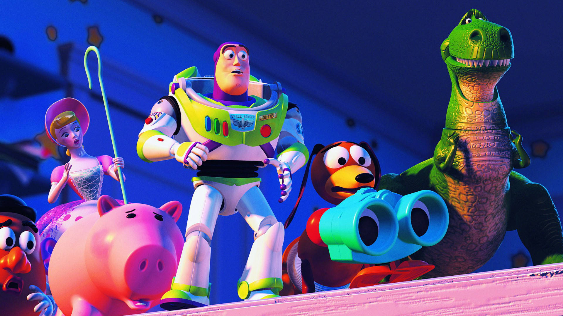 Buzz With Toy Story 2 Characters Wallpaper