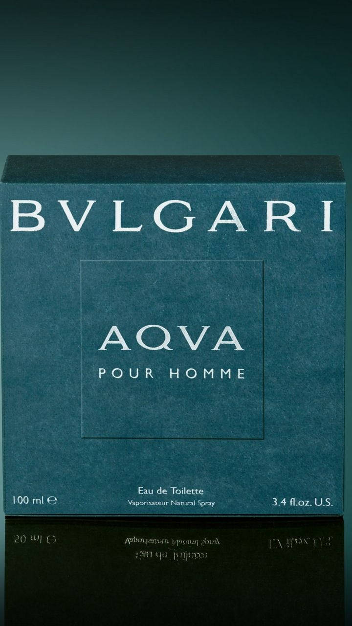 Bvlgari Aqva Perfume Box Skrivebords Tapet Wallpaper