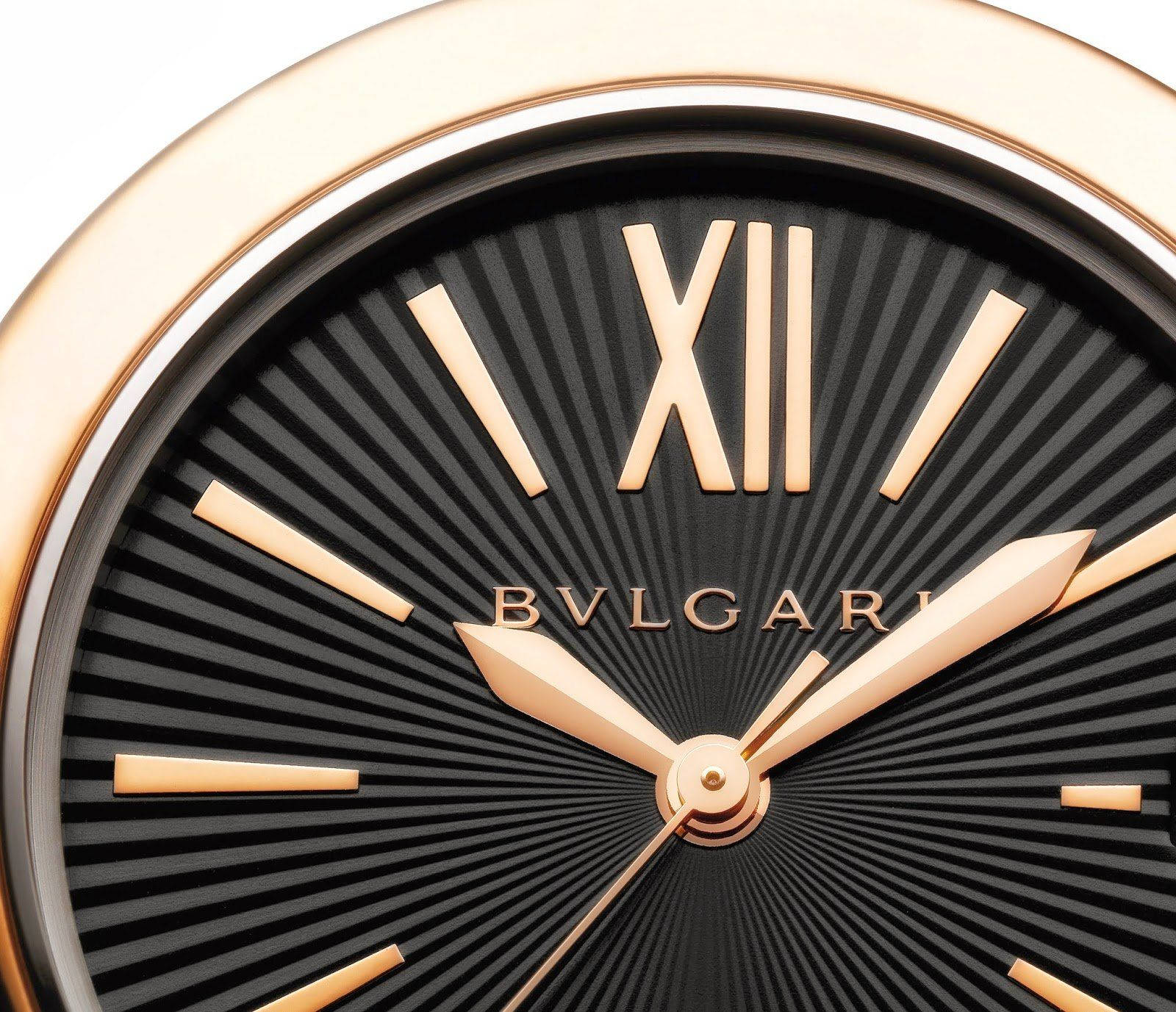 Caption: Luxury Precision Crafted - A Close-up Showcase of Bvlgari Watch Wallpaper