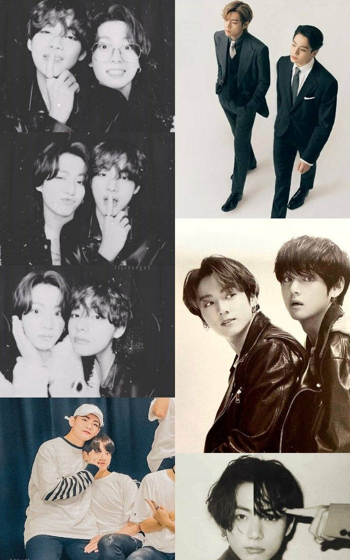 BW Aesthetic Collage Taekook BTS Wallpaper