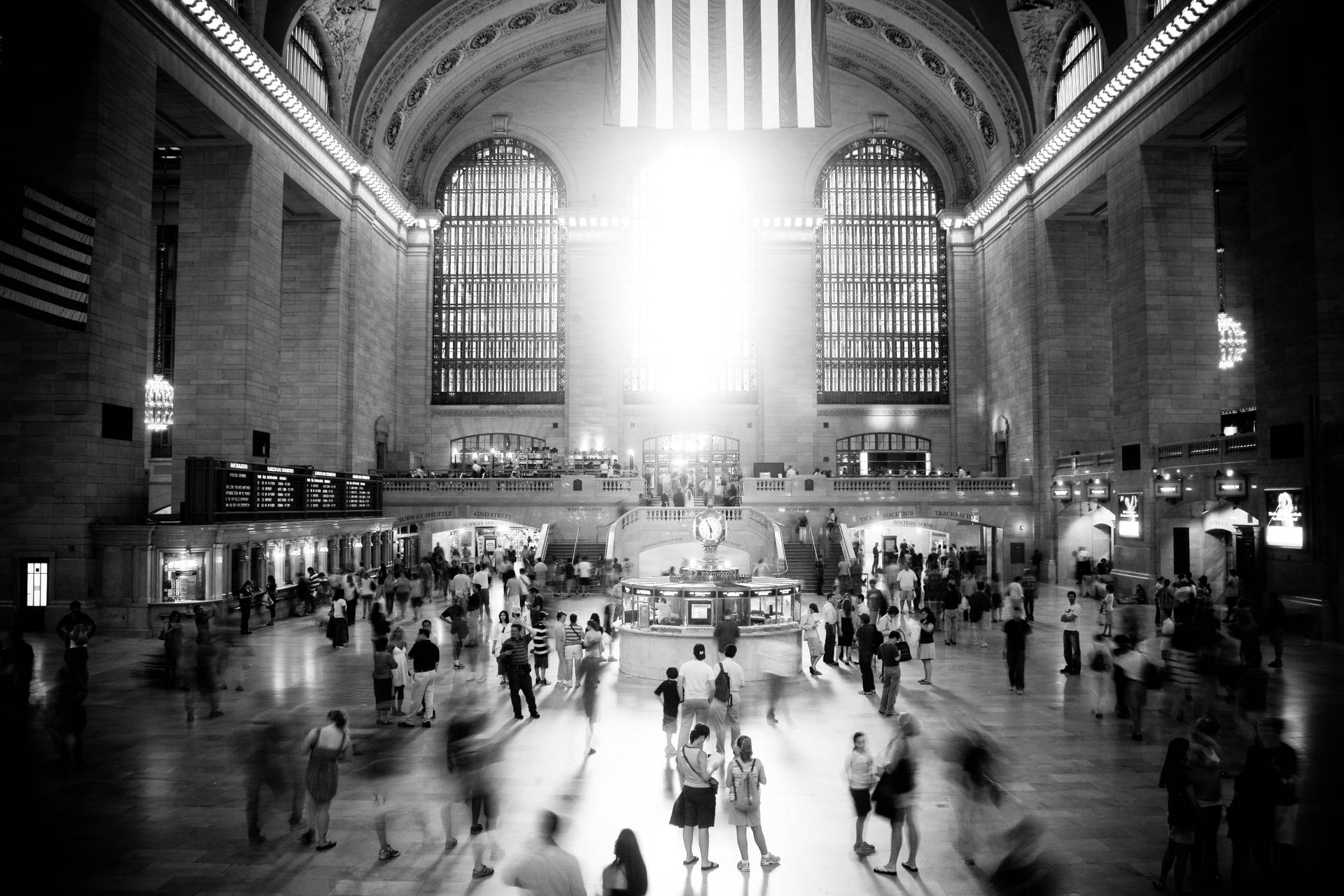 Bw Photo Of Grand Central Terminal Wallpaper