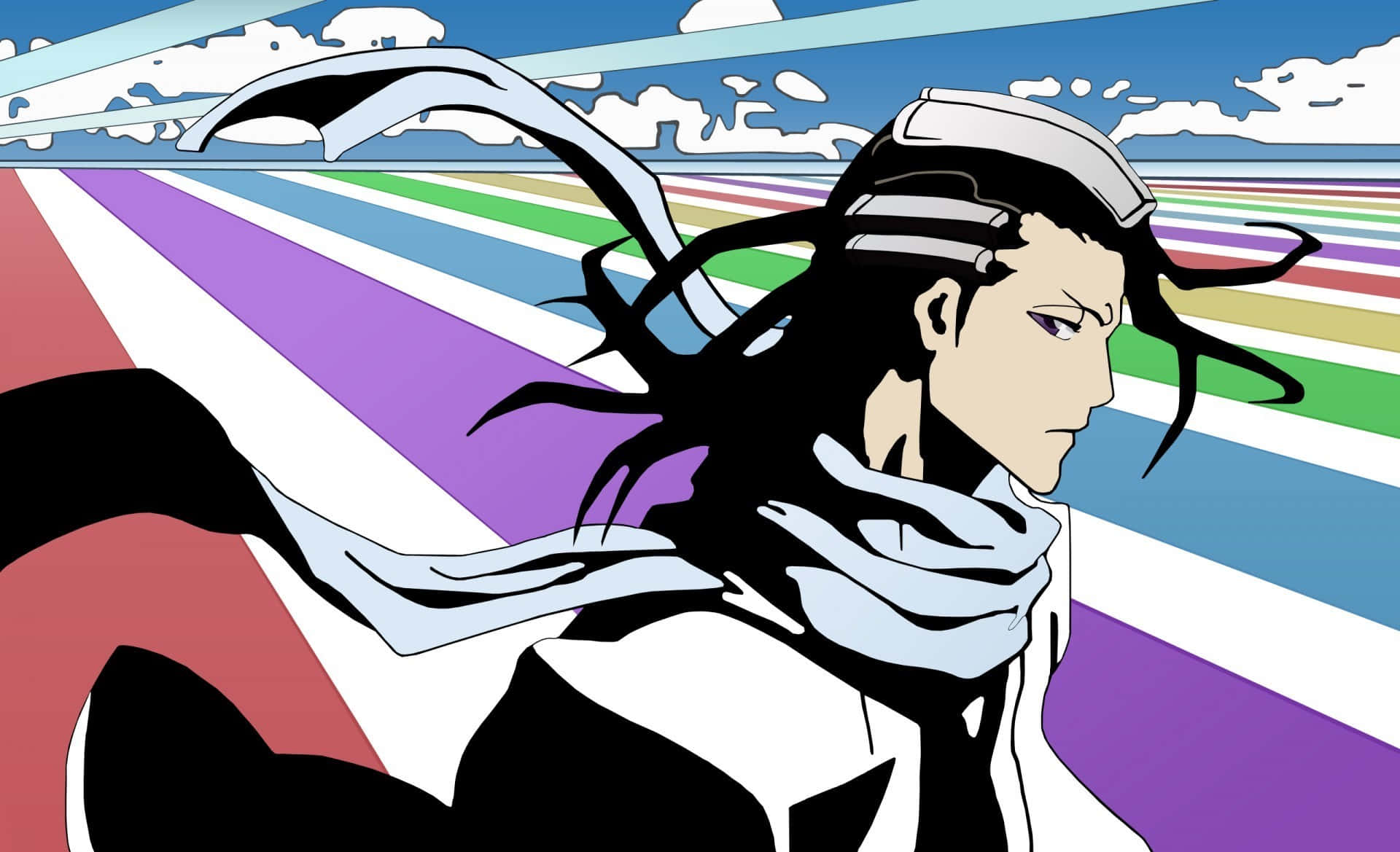 The stoic Byakuya Kuchiki ready for battle. Wallpaper