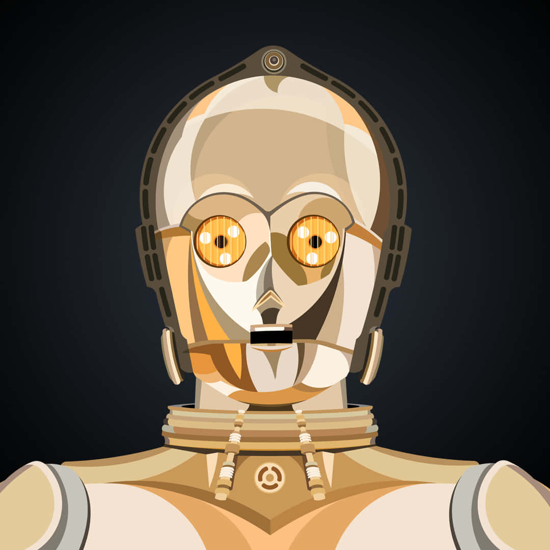 C-3PO Standing Tall in a Dramatic Pose Wallpaper