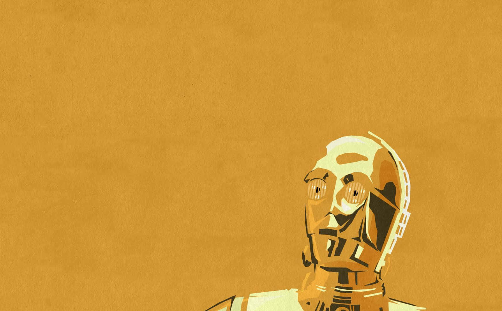 C-3PO standing proudly against a striking intergalactic background Wallpaper