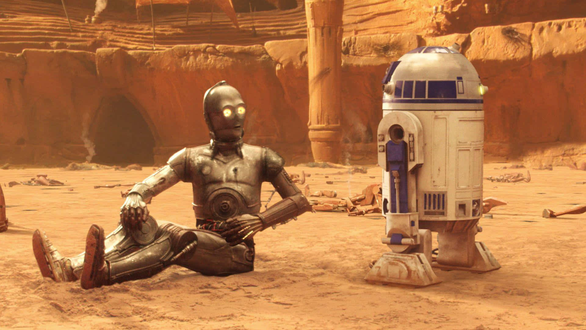 C-3PO Standing Tall in a Galaxy Far Away Wallpaper
