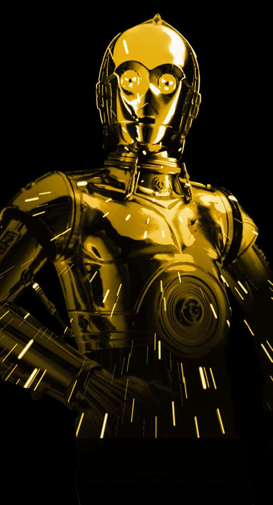 C-3po, De Iconische Gouden Droid Uit Star Wars Achtergrond