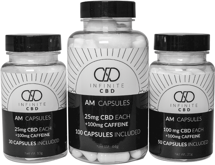 C B D Caffeine Capsules Product Range PNG