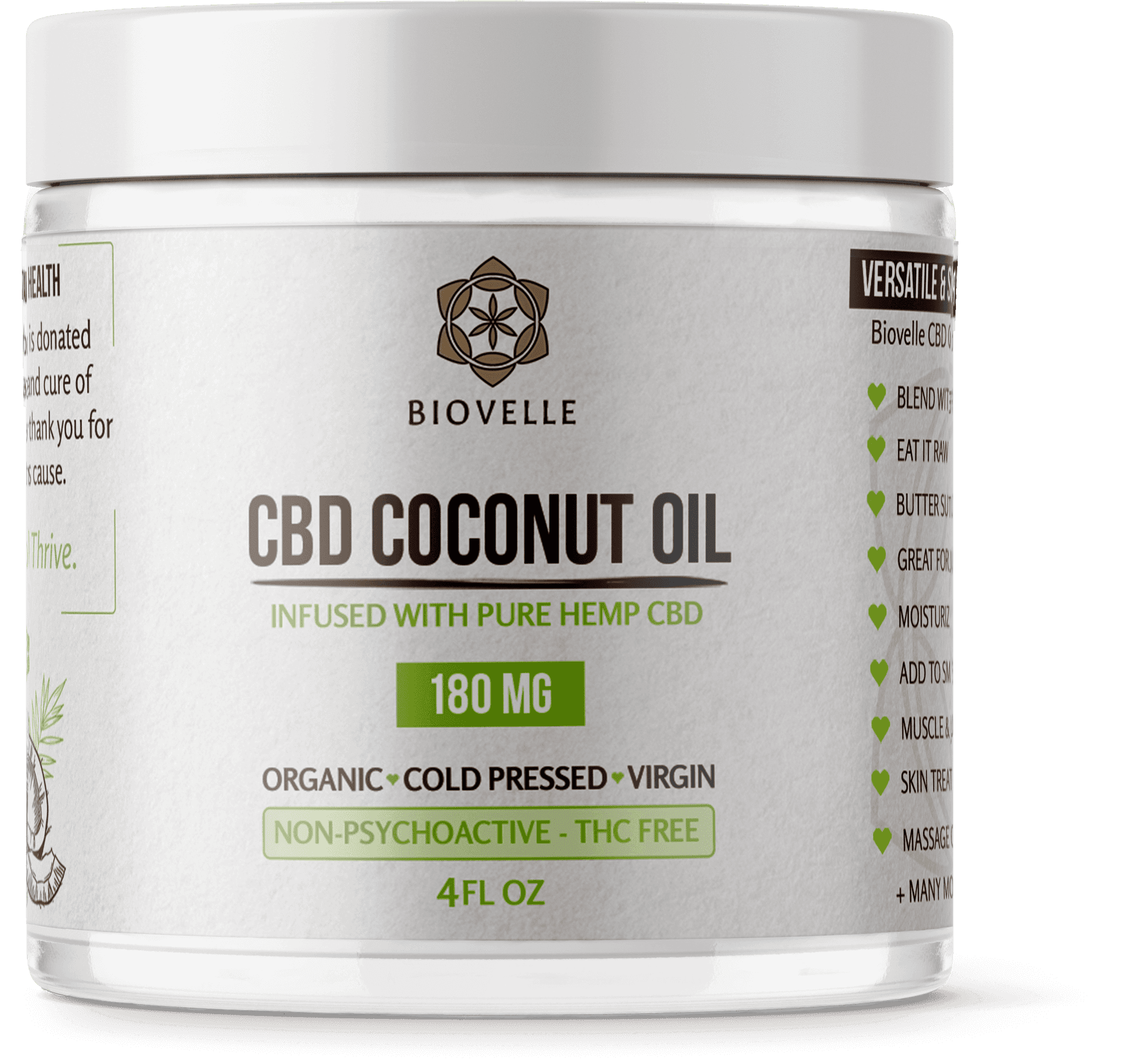 C B D Infused Coconut Oil Product PNG