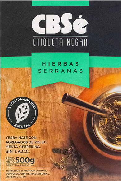 C B Sé Etiqueta Negra Yerba Mate Packaging PNG