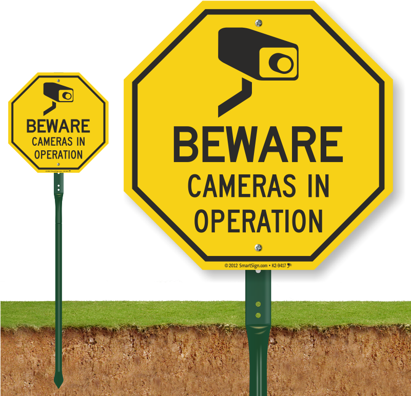 C C T V Warning Signs PNG