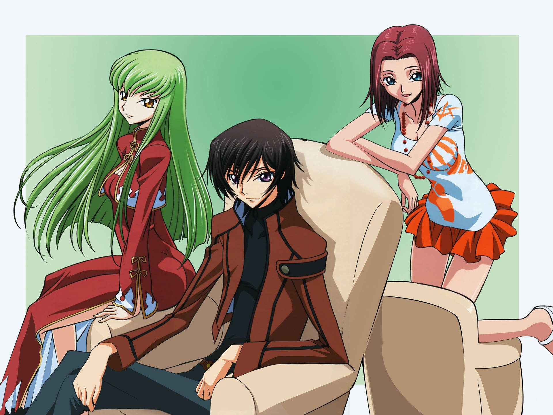 (c.c. Together With Lelouch Lamperouge And Kallen On Your Computer Screen As Wallpaper.) Wallpaper