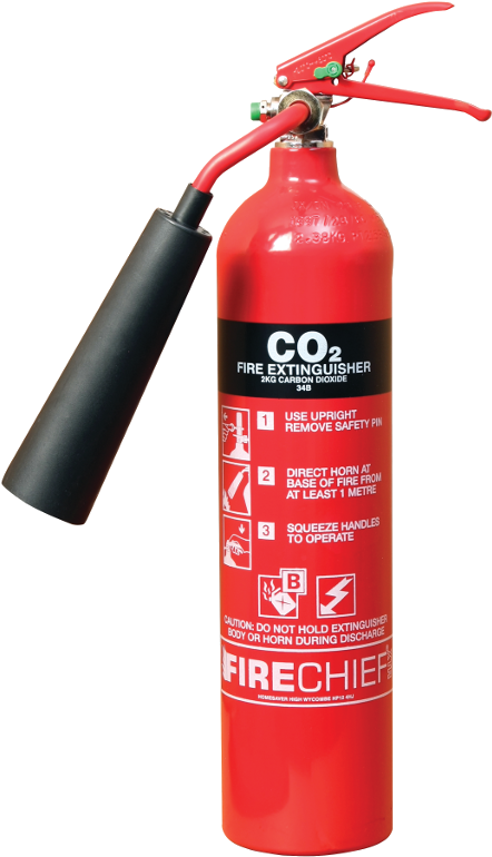 C O2 Fire Extinguisher Red PNG
