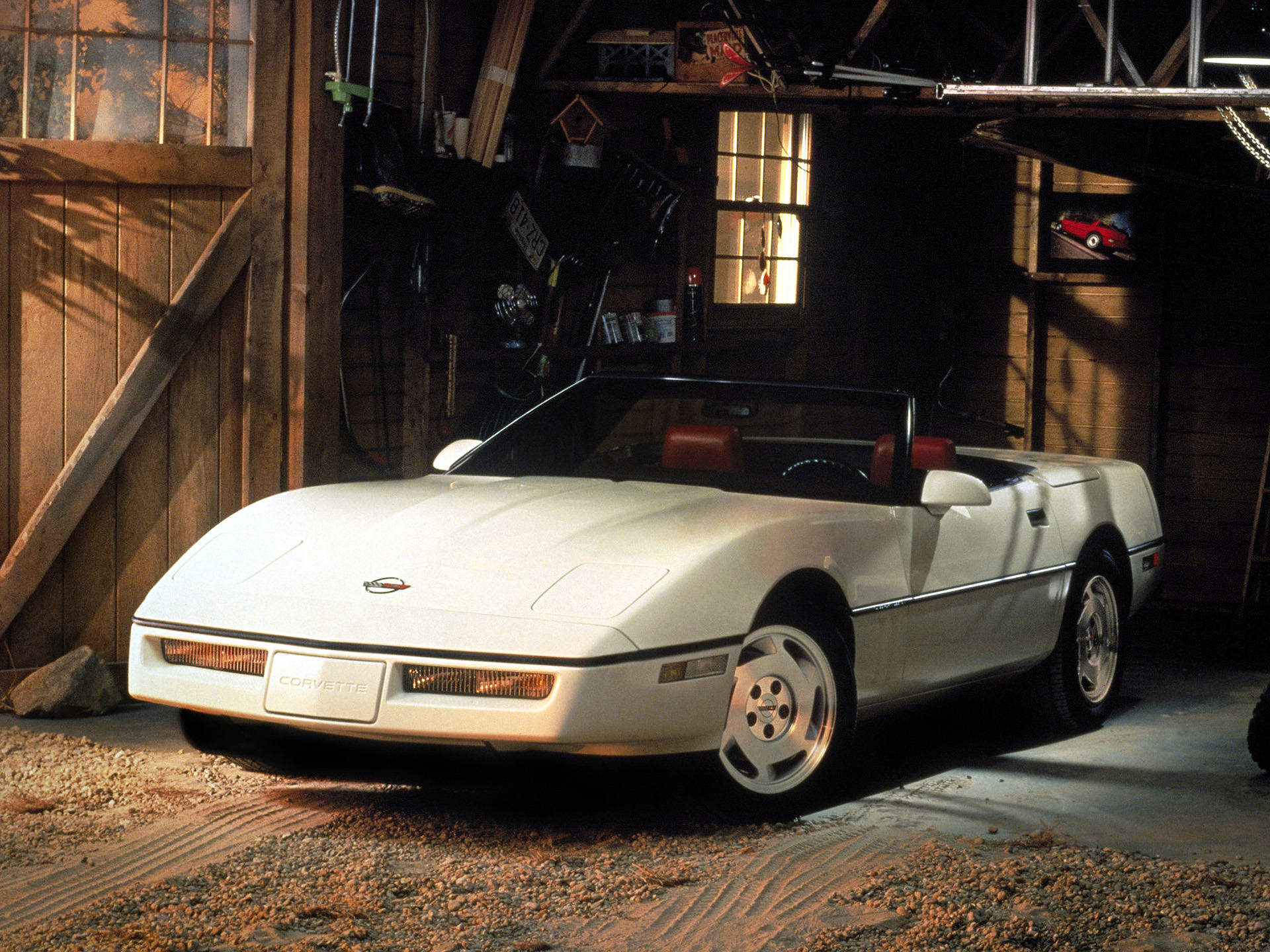 C4 Corvette In A Garage Wallpaper