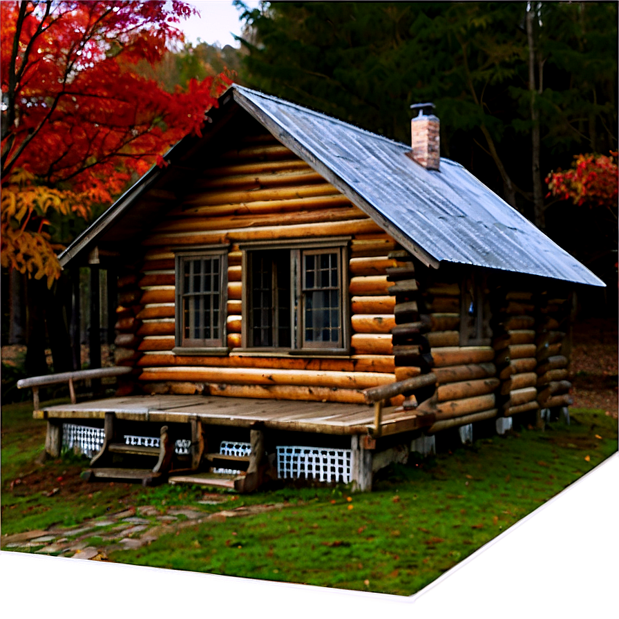 Cabin In Autumn Foliage Png Mnr42 PNG