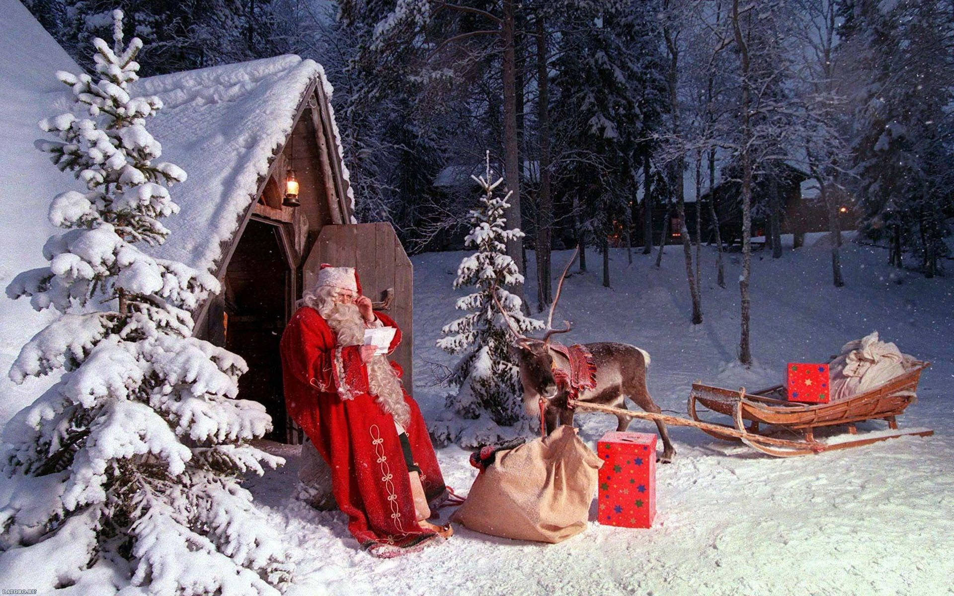 Cabinaen La Nieve - Escritorio Para Las Vacaciones De Navidad. Fondo de pantalla